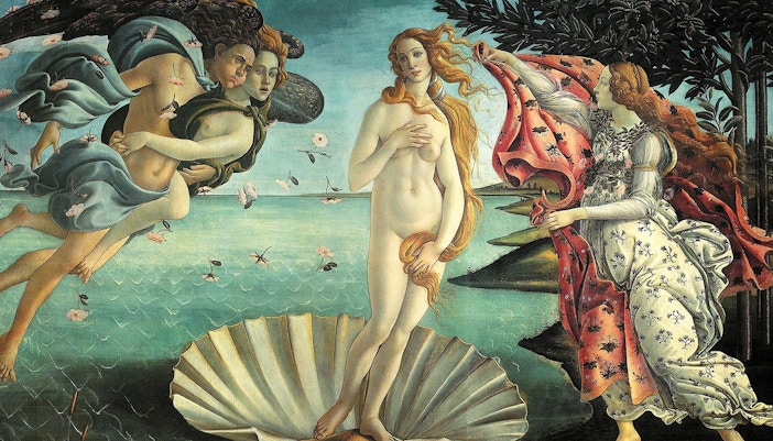 Botticelli's 'The Birth of Venus' at Uffizi Gallery, featured on Florence walking tour.