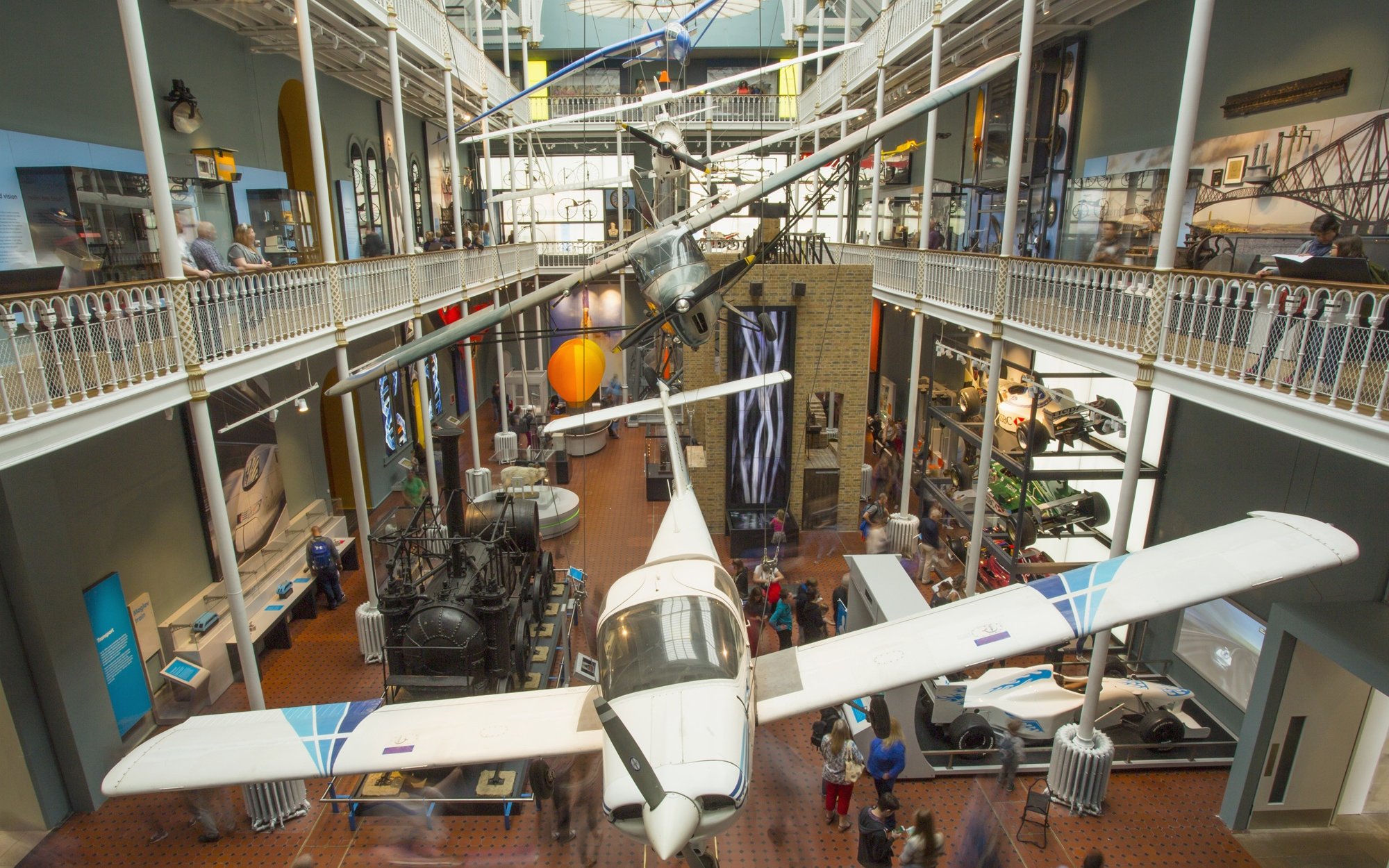 Airplane exhibit inside the National Museum of Scotland, Edinburgh.