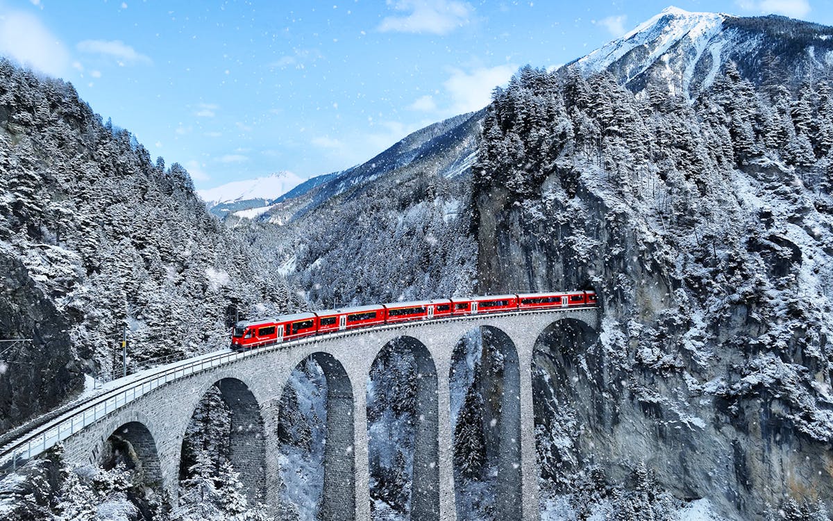 Stockholm to Narvik train passing through Kiruna in winter