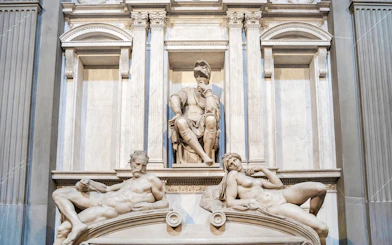 Lorenzo di Medici tomb with sculptures by Michelangelo in Florence, Italy.