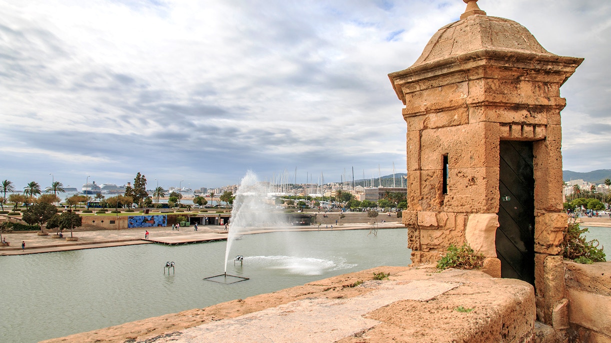 Dalt Murada courtyard with historic architecture in Mallorca, Spain.