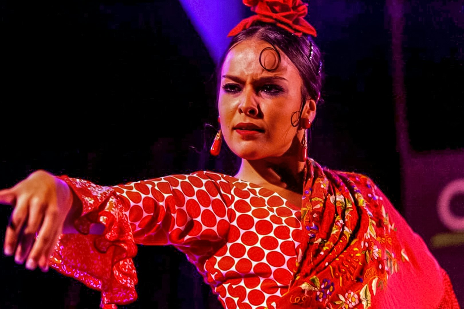 Flamenco dancer performing at Cardamomo in Madrid.