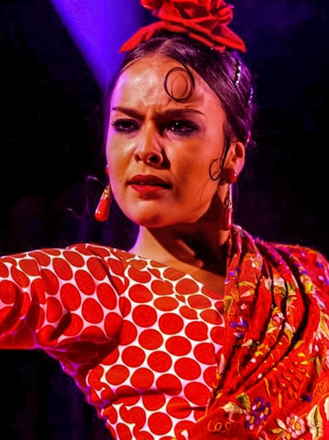 Flamenco dancer performing at Cardamomo in Madrid.