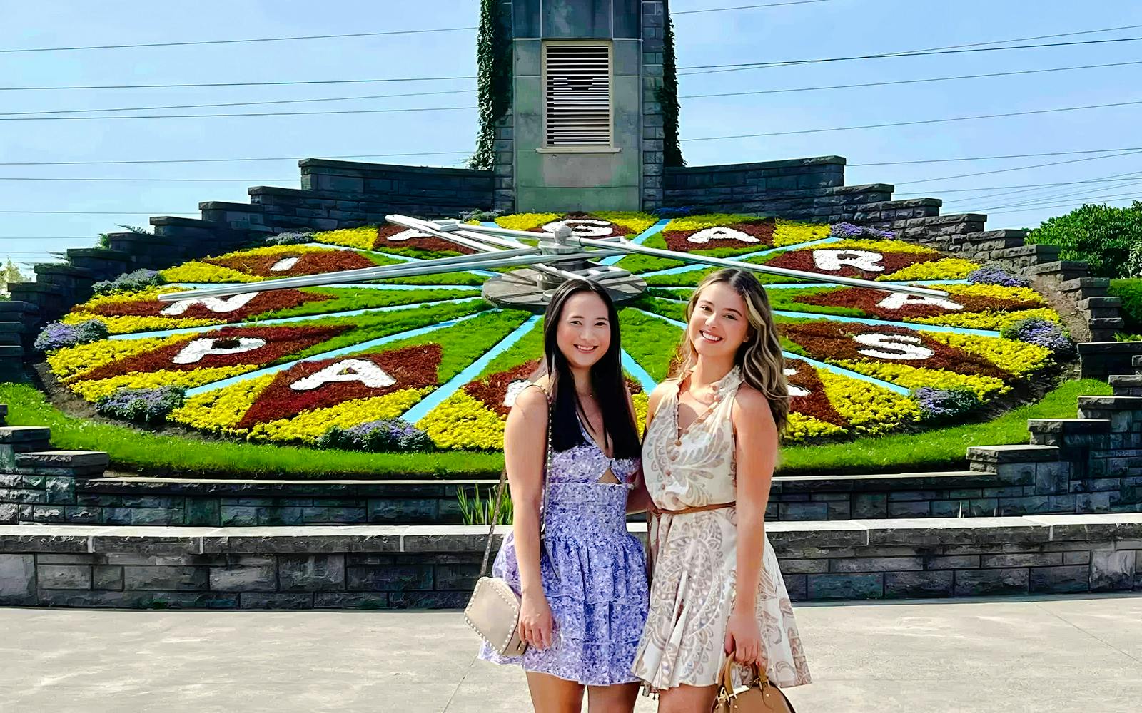 Floral clock display at Niagara Parks, Niagara Falls, Canada.