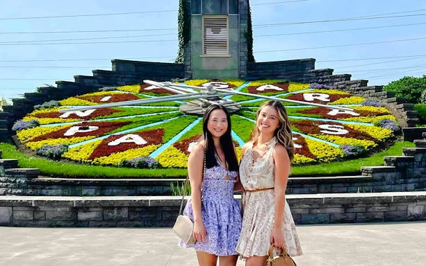 Floral clock display at Niagara Parks, Niagara Falls, Canada.