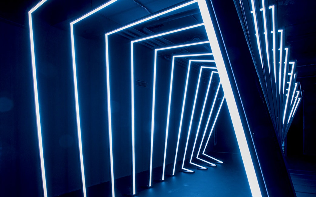 Audiovisual light installation at Lumia Gallery exhibition.