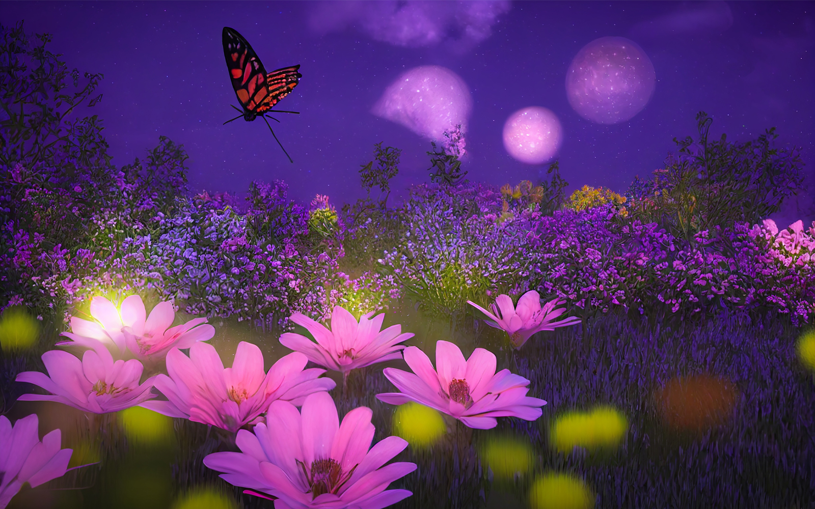 Starlit Butterfly Garden