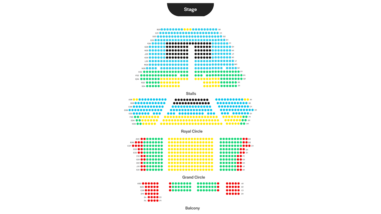 Abbildung des Sitzplans des His Majesty’s Theatre London