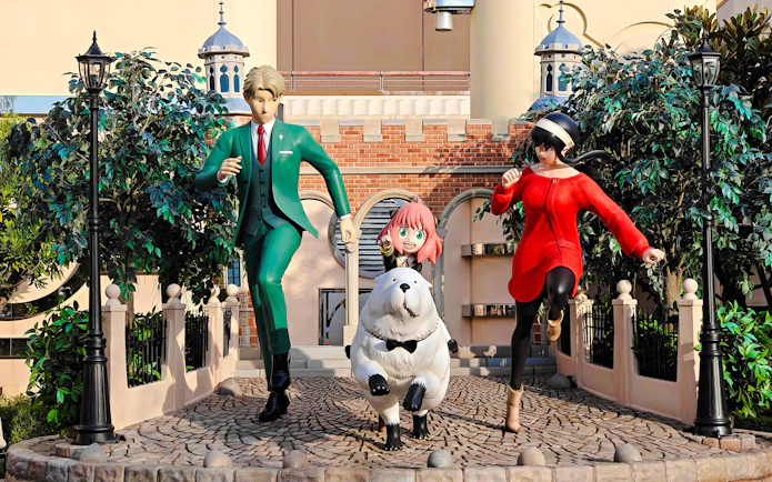 Forger family characters from Spy × Family at Universal Studios Japan.