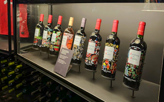 Casillero del Diablo wine bottles on display at Concha y Toro Winery, Santiago.