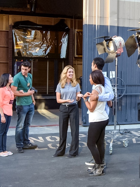 Group of people on a studio tour at Universal Studios Hollywood VIP Experience.