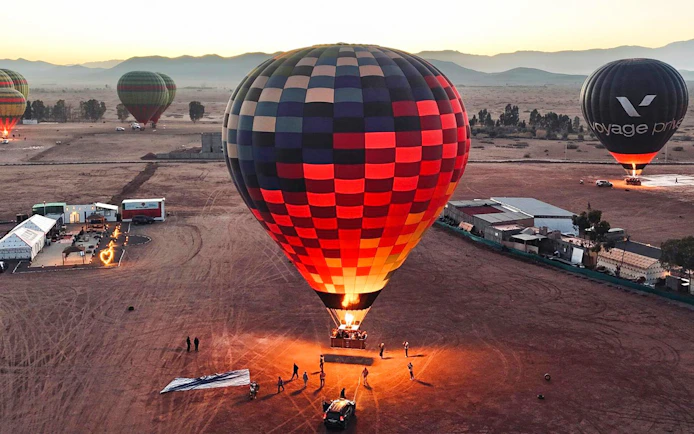 Marrakech Sunrise Hot Air Balloon Flight with Luxury Rooftop Breakfast