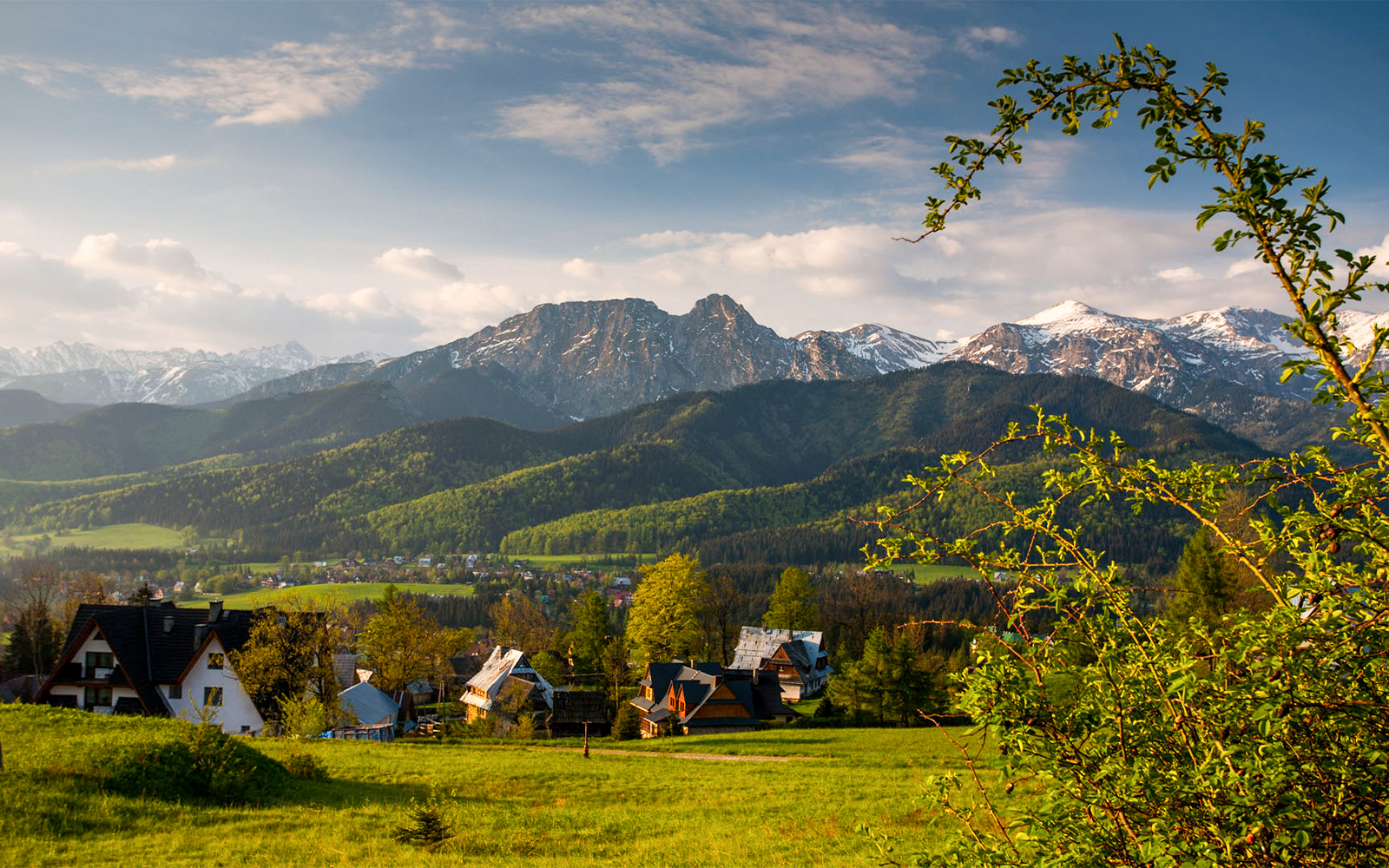 Group of tourists enjoying a full-day trip from Krakow to Zakopane, tasting local cheese and awaiting hotel transfers, with scenic mountain backdrop