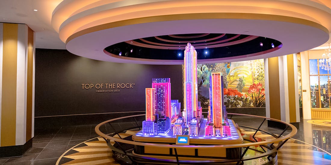 Model of Rockefeller Center at Top of the Rock observation deck, New York City.