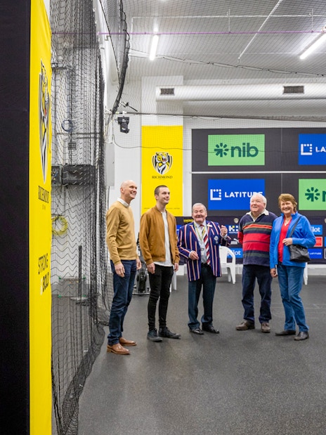 Richmond Football Club tour group in Melbourne sports facility.