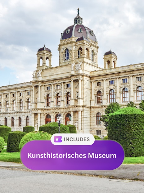 Kunsthistorisches Museum Vienna exterior with manicured gardens, included in Vienna Pass.
