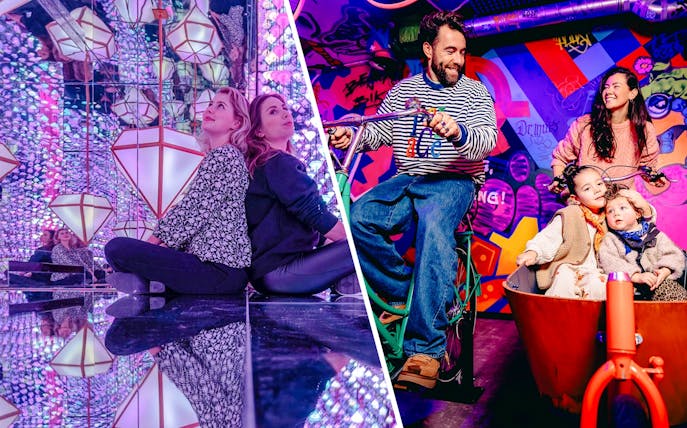 Guests enjoying interactive exhibits during the Highlights of Holland experience.