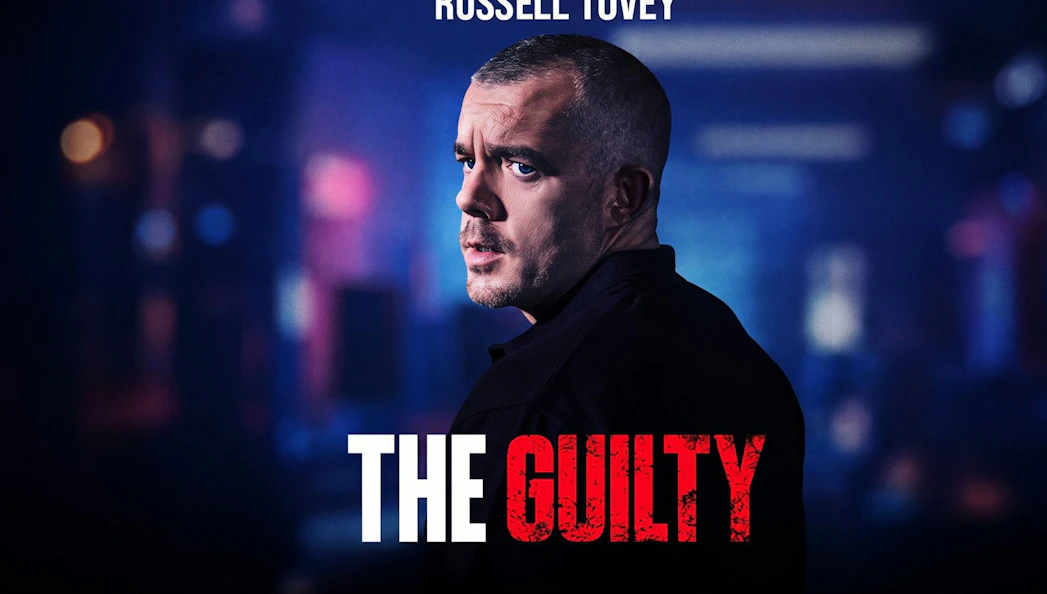 The Guilty" poster with a man in a dark setting, Westend.