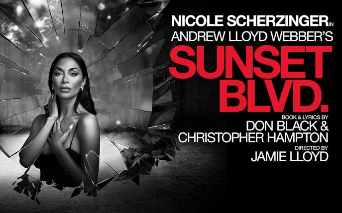 Sunset Boulevard musical poster with shattered glass design