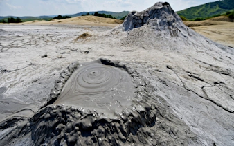 Mud volcano at Slanic Salt Mine day trip from Bucharest.