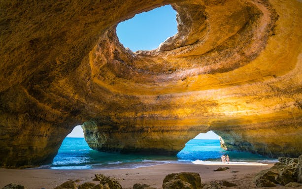Benagil Cave with ocean view on Algarve sightseeing cruise from Albufeira.