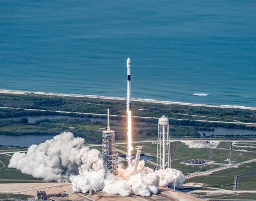 Aerial view of Launch Complex 39A at Kennedy Space Center, Florida.