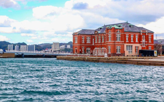 Former Moji Customs Building by the waterfront in Kitakyushu, Japan.