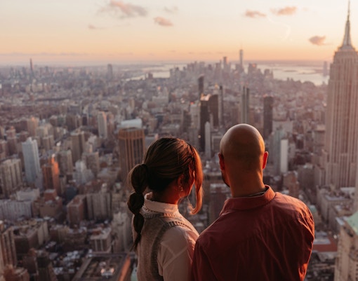 SUMMIT One Vanderbilt observation deck with panoramic views of New York City skyline.