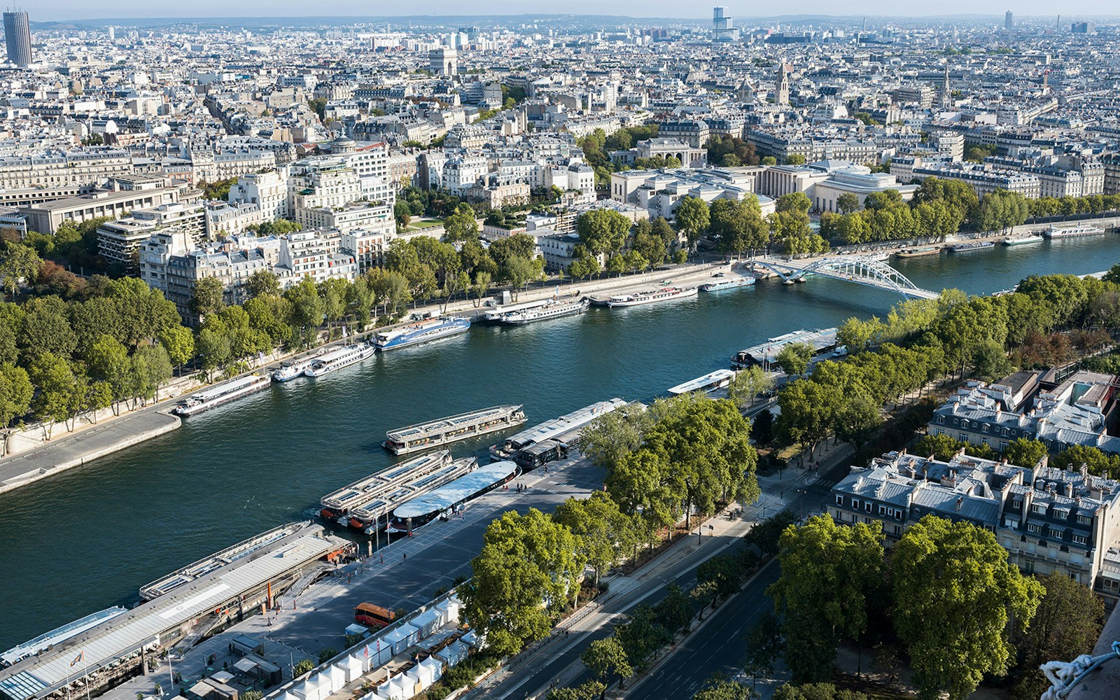 View of Paris City from the Eiffel Tower Summit