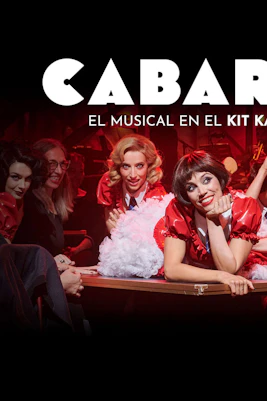 Performers in red costumes at Cabaret Madrid show, Kit Kat Klub.