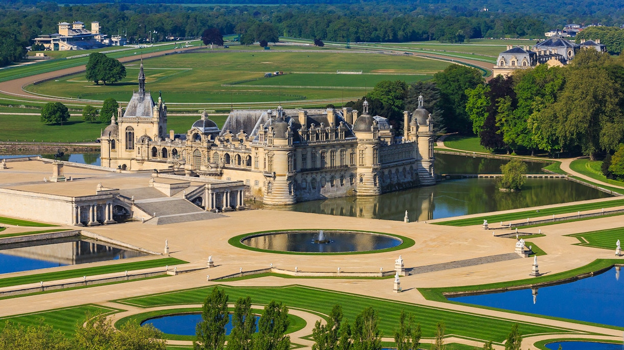Chateau de Chantilly aerial view