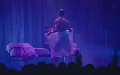 Stage performance at Wild Wild Show Korea with dramatic lighting