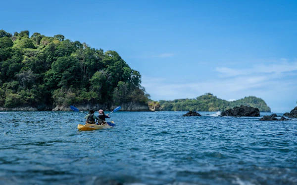 Manuel Antonio Ocean Kayaking and Snorkeling Tour with Hotel Transfers, Lunch or Dinner, and Bilingual Guide