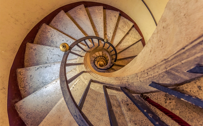 Spiral staircase inside Basilica Santa Maria Maggiore, Rome.
