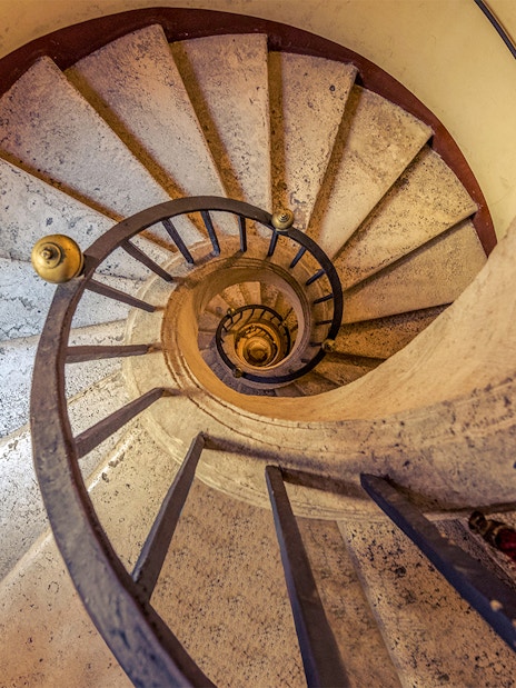 Spiral staircase inside Basilica Santa Maria Maggiore, Rome.