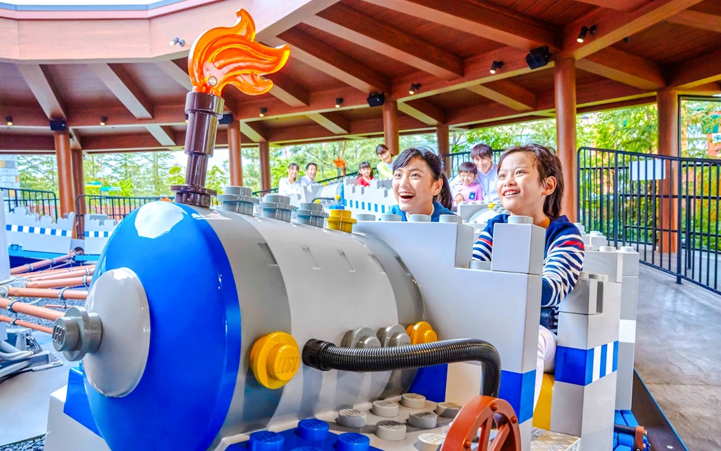 Children enjoying a LEGO-themed ride at LEGOLAND Japan in Nagoya.