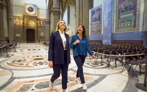Visitors exploring the interior of Florence Cathedral during a Renaissance tour.