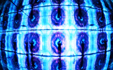 Kaleidoscopic light display at Infinity Attraction, Gold Coast.