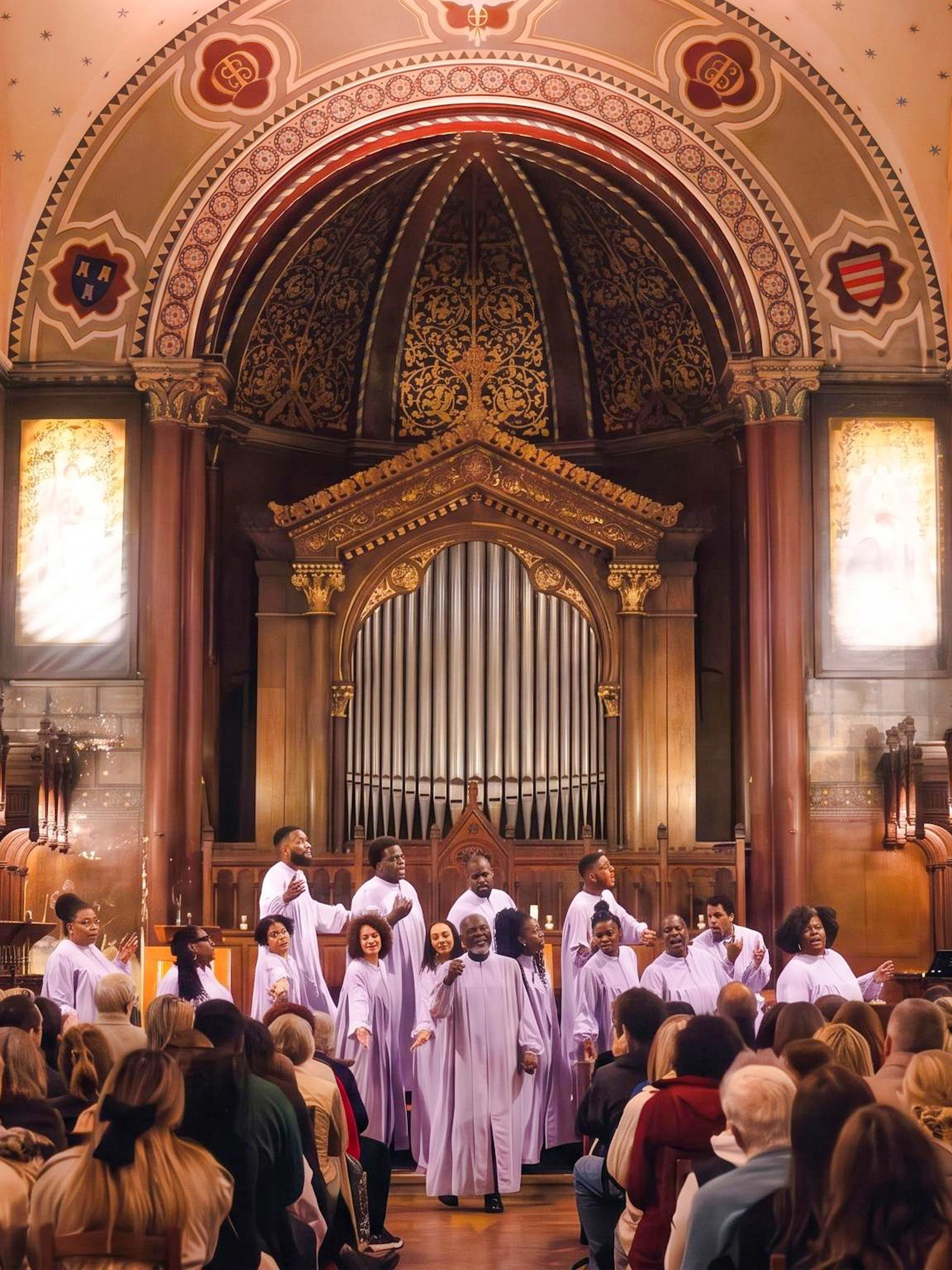 Choir performing at Gospel Dream Concert in American Cathedral, Paris.
