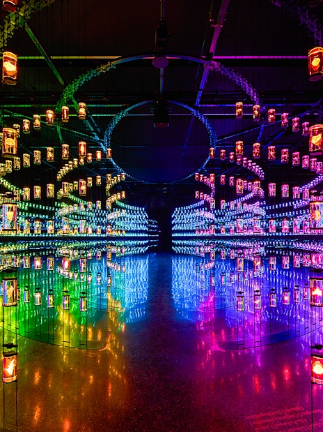 Futuristic light installation at Museum of The Future, Dubai, UAE.