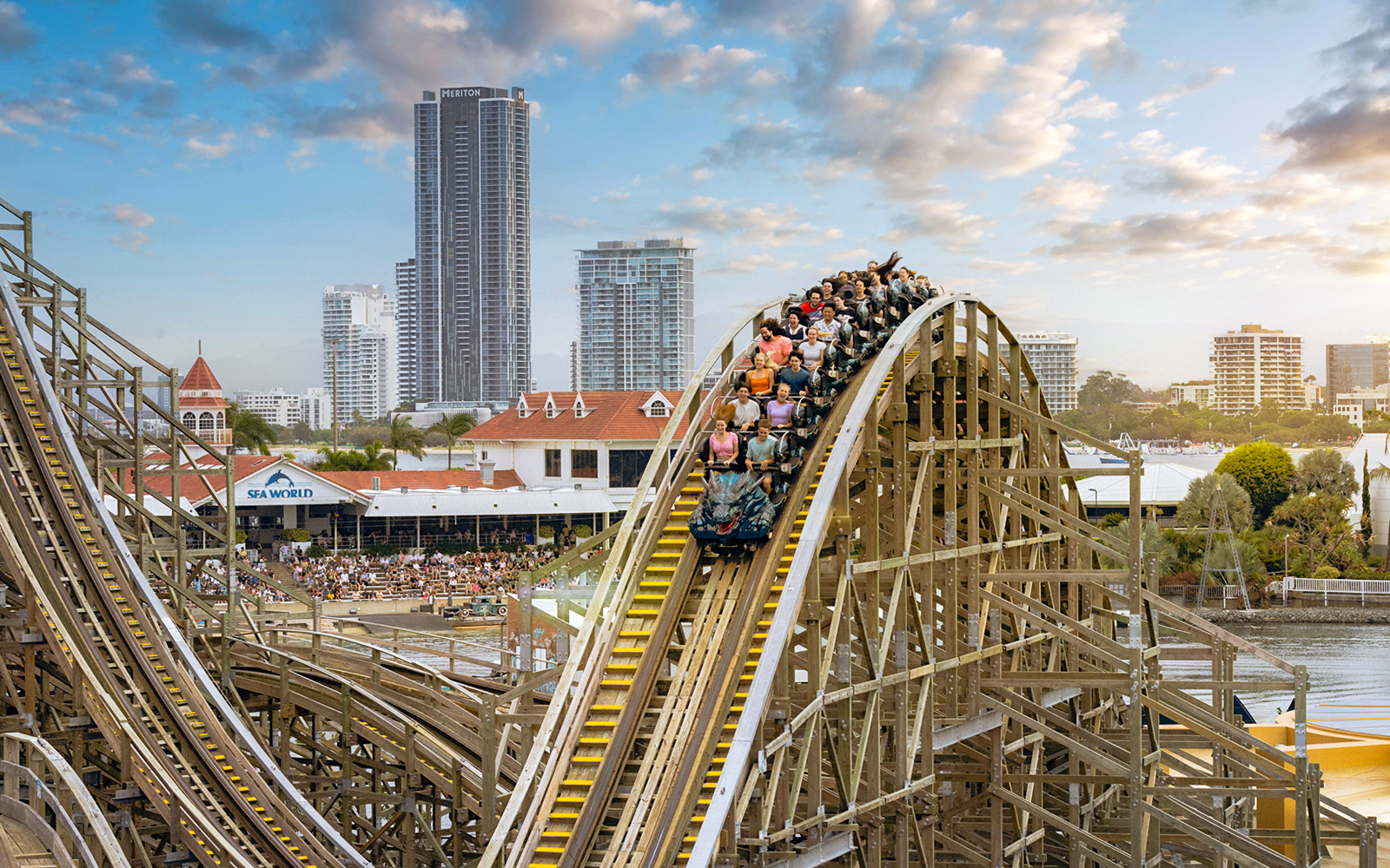 Leviathan rollercoaster at Sea World, Gold Coast