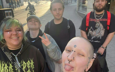 Group of friends enjoying The Great Gull of Brighton self-guided city exploration game in Brighton.