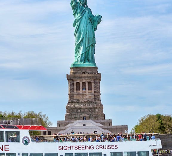 Sightseeing cruise near Statue of Liberty, New York.