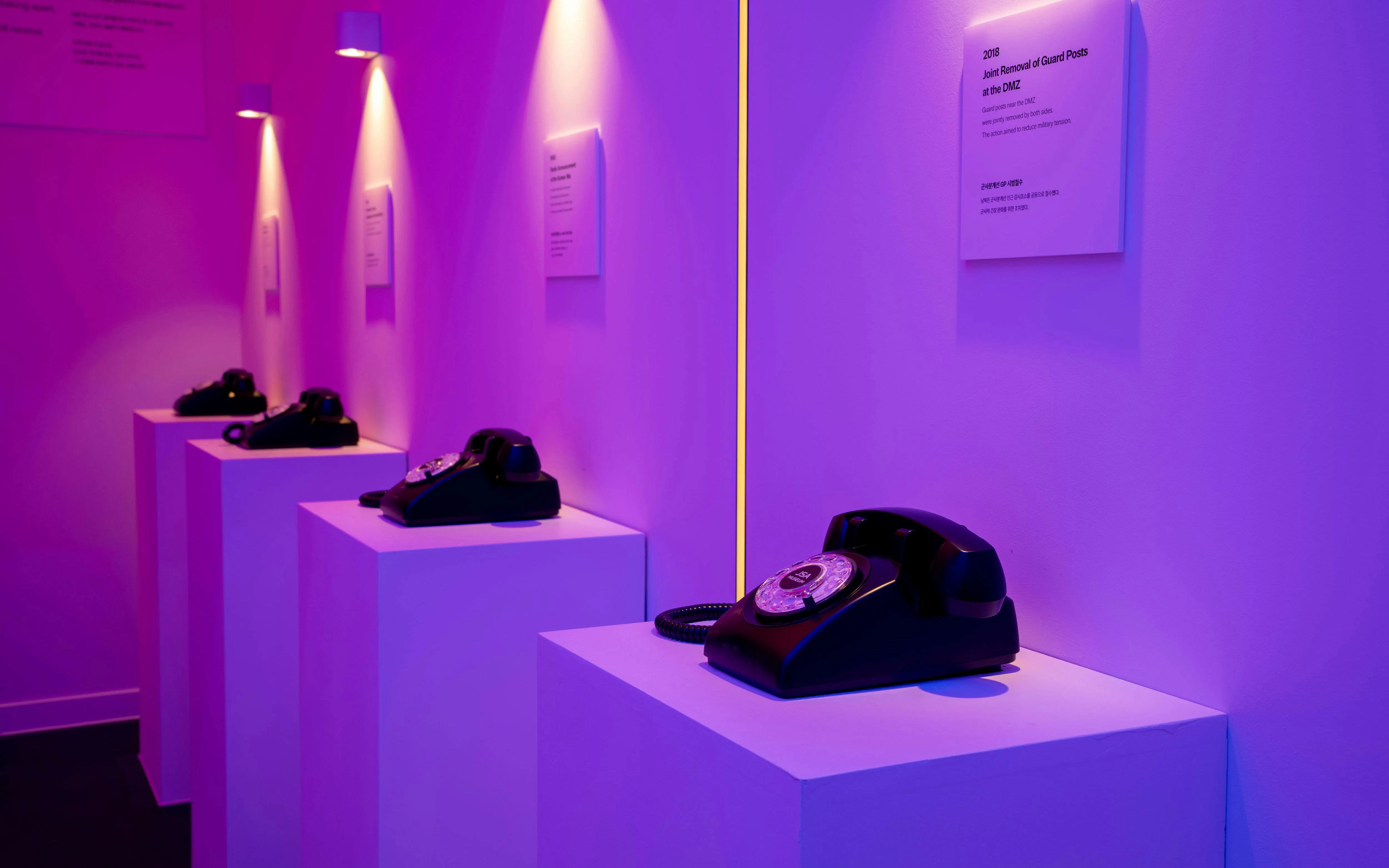 Rotary phones displayed at JSA Museum during Half-Day DMZ Tour from Seoul.