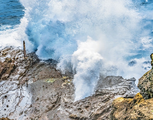 Halona Lava Blowhole Ocean Spray Honolulu Oahu Hawaii