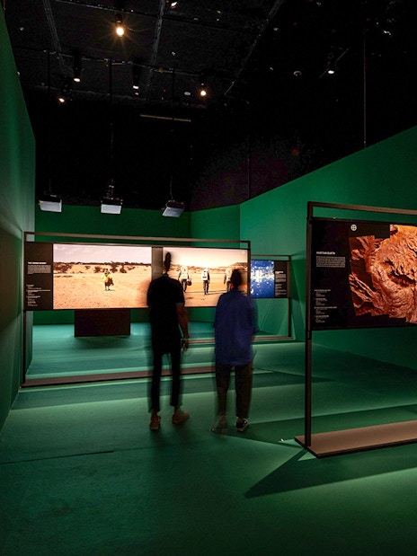 Exhibition room at Singapore Future World with Mars exploration displays.