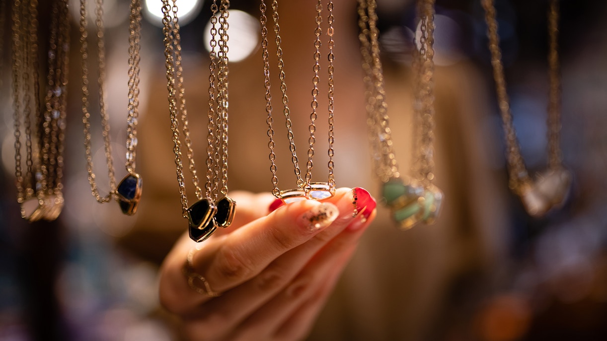 Women shopping for chic accessories