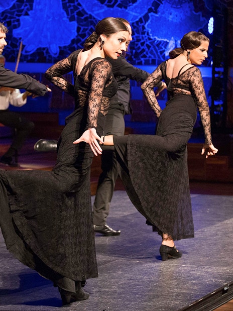Dancers performing flamenco at Poliorama Theater's Gran Gala Flamenco Show.