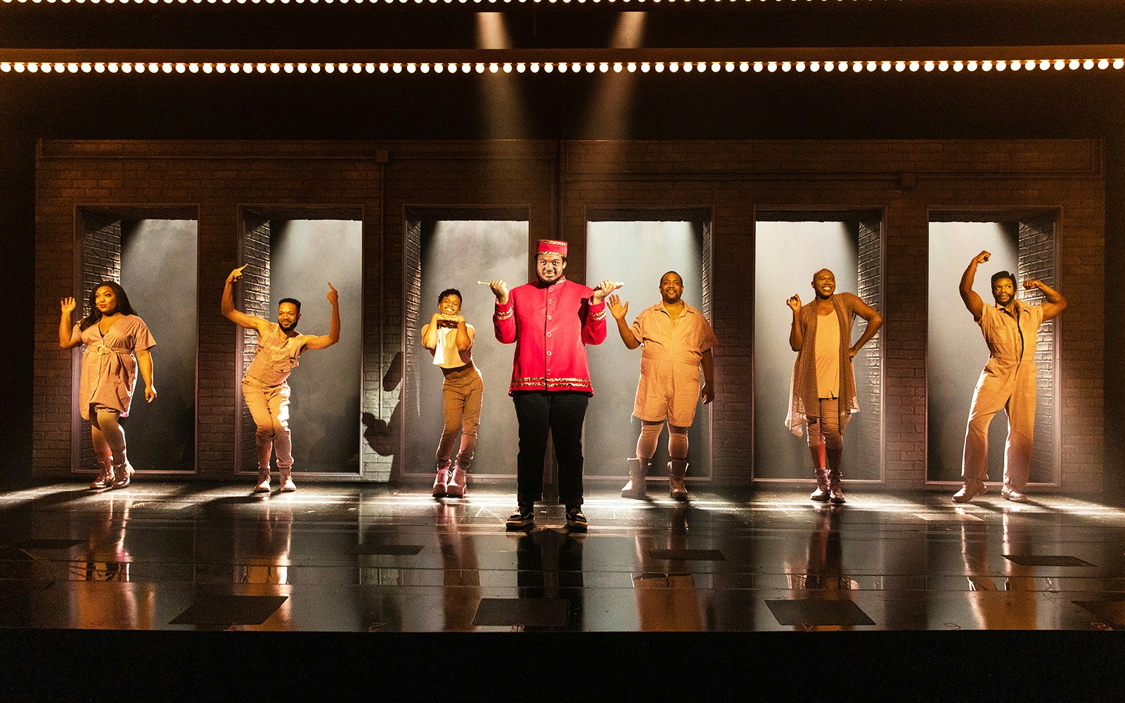 Performers on stage during "A Strange Loop" musical.
