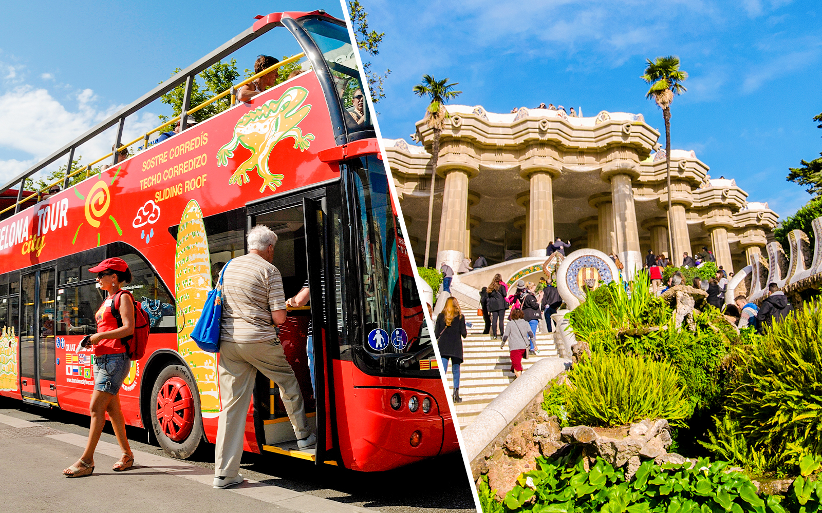 Combo (Save 16%): Barcelona Hop-On Hop-Off Bus Tour + Park Güell Tickets